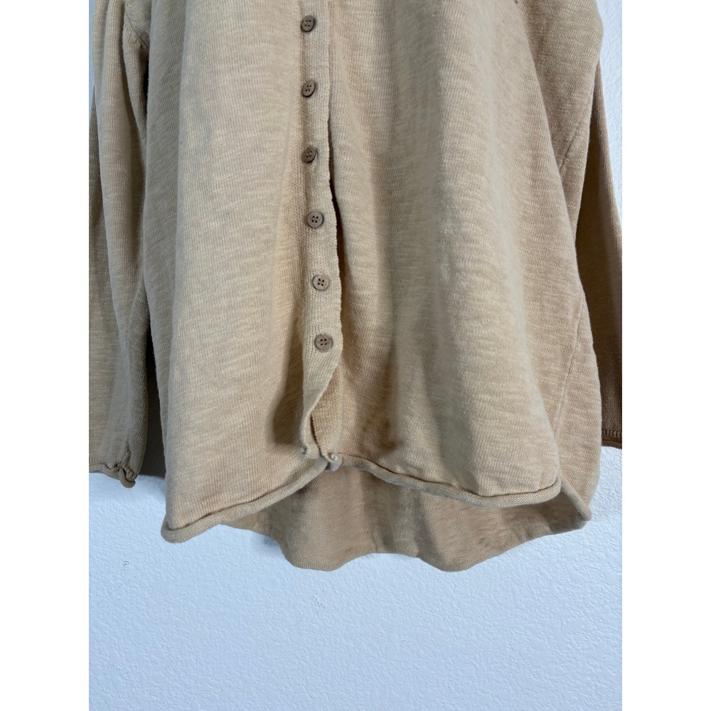 Free People FP Beach Long Sleeve Button Front Shirt Oversized Large Linen‎ Blend - Picture 3 of 11